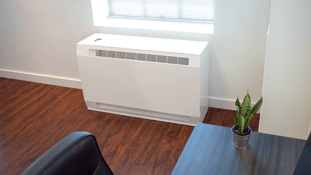 Ductless heat pump in office.